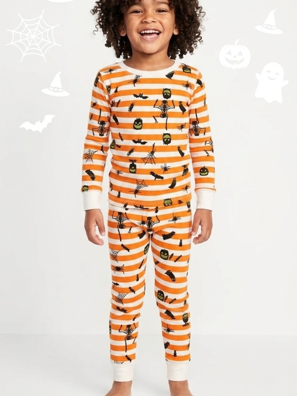NWT Baby Halloween Stripe Pajama Set - Orange & White